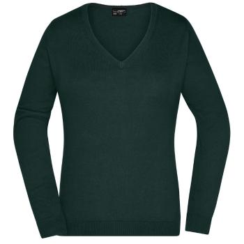 James & Nicholson Dámsky bavlnený sveter JN658 - Lesná zelená | XL