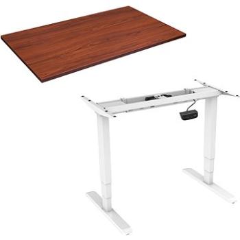 AlzaErgo Table ET1 NewGen biely + doska TTE-12 120 × 80 cm, hnedá dyha (BUN)