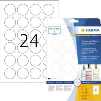 Herma 8023 etikety (A4) Ø 40 mm fólia, lesklá  priehľadná 600 ks permanentné Fóliové etikety