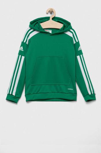 Detská mikina adidas Performance zelená farba, s kapucňou, vzorovaná