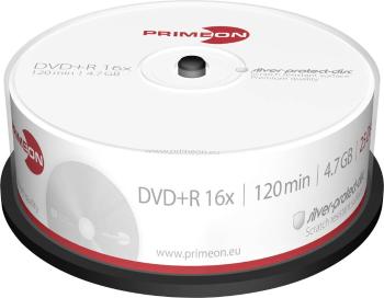 Primeon 2761223 DVD+R 4.7 GB 25 ks vreteno strieborný matný povrch