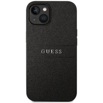 Guess PU Leather Saffiano Zadný Kryt pre iPhone 14 Black (GUHCP14SPSASBBK)