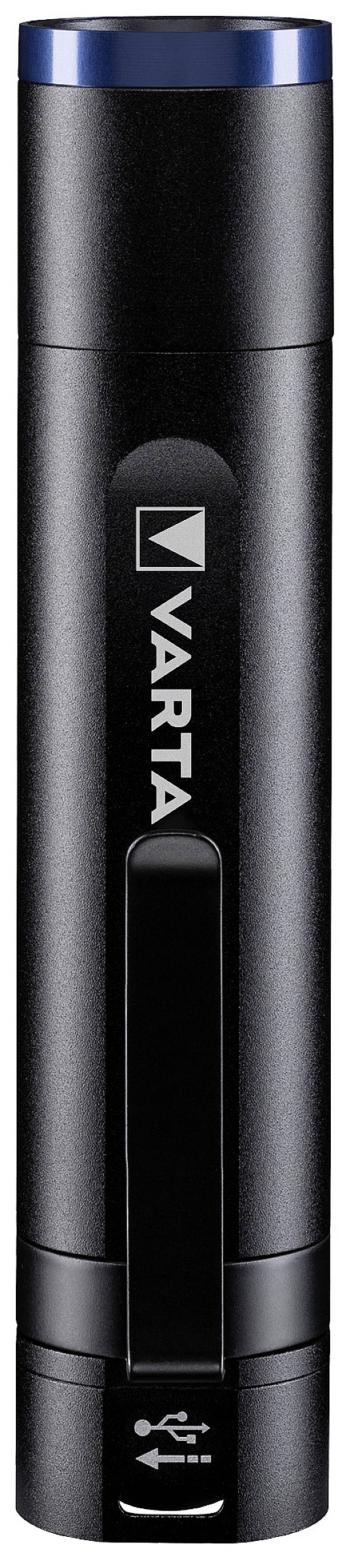 Varta Night Cutter F20R LED  vreckové svietidlo (baterka) s klipom na opasok, s USB rozhraním, nastaviteľná napájanie z