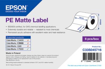 Epson C33S045716 label roll, synthetic, 76x127mm