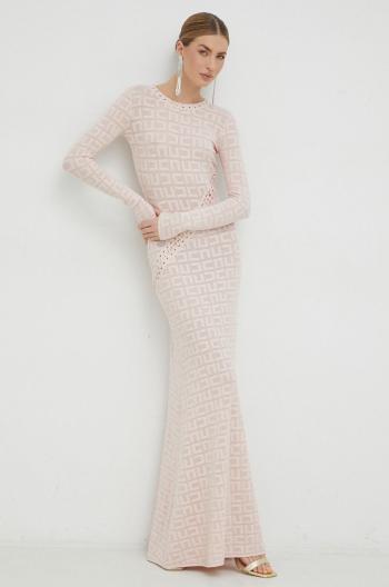 Šaty Elisabetta Franchi ružová farba, maxi, priliehavá