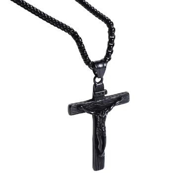 Náhrdelník Glaube Cross Čierna KP22861