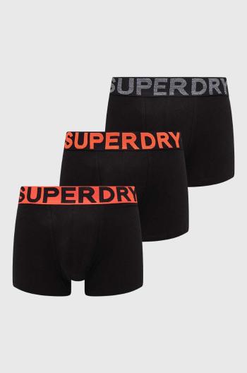 Boxerky Superdry 3-pak pánske, čierna farba