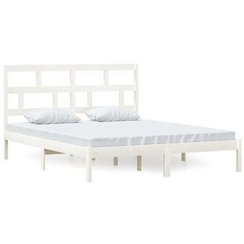 Rám postele biely masívna borovica 160 × 200 cm, 3101229