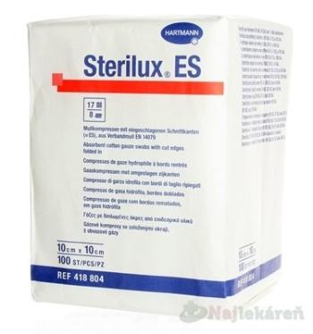 STERILUX ES gázový kompres nesterilný, 10cmx10cm 100ks