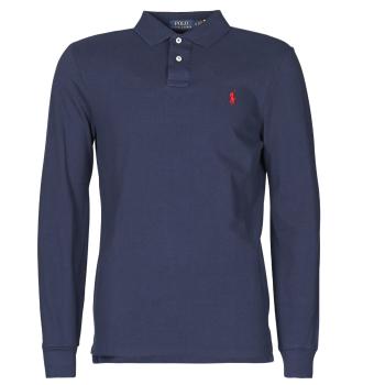 Polo Ralph Lauren  POLO AJUSTE DROIT EN COTON BASIC MESH LOGO PONY PLAYER  Polokošele s dlhým rukávom Modrá