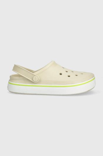 Šľapky Crocs Crocband Clean Clog dámske, béžová farba, 208371