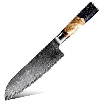 Damaškový kuchynský nôž Honeycomb Santoku