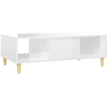 SHUMEE Konferenčný stolík biely vysoký lesk 103,5 × 60 × 35 cm drevotrieska, 806019