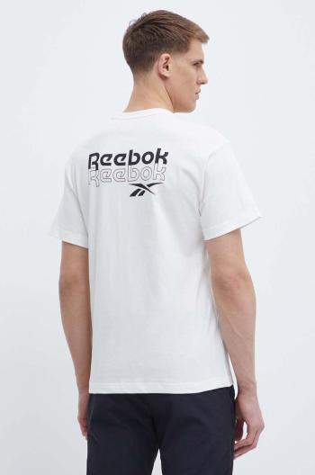 Bavlnené tričko Reebok Brand Proud pánske, béžová farba, s potlačou, 100076380