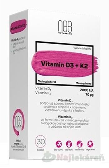 nesVITAMINS Vitamin D3 2000 I.U. + K2 70 μg 30 ks