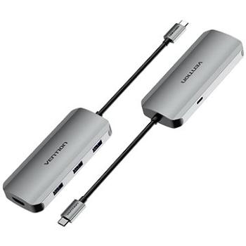 Vention USB-C to HDMI/USB 3.0× 3/PD Docking Station 0,15 m Gray Aluminum (TODHB)
