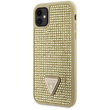 Guess Rhinestones Triangle Metal logo kryt pre iPhone 11 Gold (GUHCN61HDGTPD)