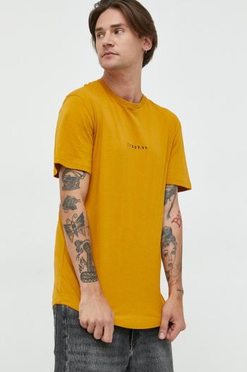Bavlnené tričko Jack & Jones žltá farba, s nášivkou