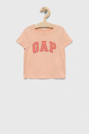 Detské bavlnené tričko GAP oranžová farba