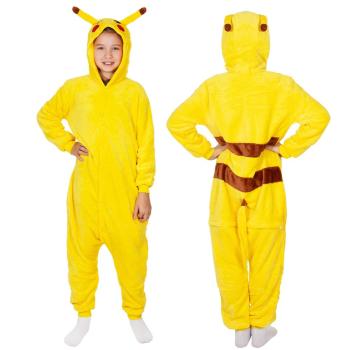 Plyšový overal Kigurumi - vzor pikachu - 120 -130 cm