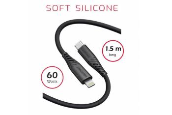 SWISSTEN DÁTOVÝ KÁBEL SOFT SILICONE USB-C / USB-C 1,5 M 60W ČIERNY