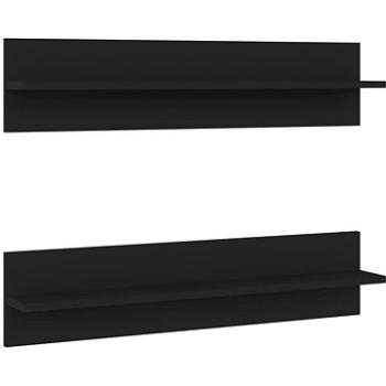 Shumee - Nástenné 2 ks čierne 80×11,5×18 cm drevotrieska, 807335