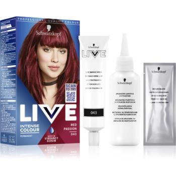 Schwarzkopf LIVE Intense Colour permanentná farba na vlasy odtieň 043 Red Passion 1 ks