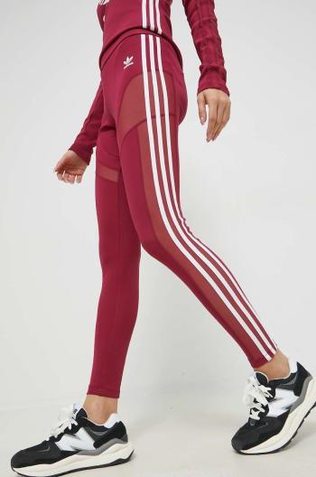 Legíny adidas Originals dámske, bordová farba, s nášivkou