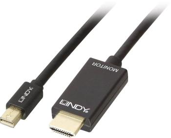 LINDY Mini-DisplayPort / HDMI káblový adaptér #####Mini DisplayPort Stecker, #####HDMI-A Stecker 2.00 m čierna 36927  ##