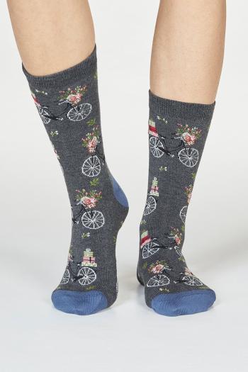 Tmavosivé vzorované ponožky Helen Bike