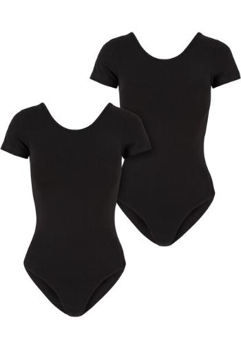 Urban Classics Ladies Organic Stretch Jersey Body 2-Pack black+black - XXL