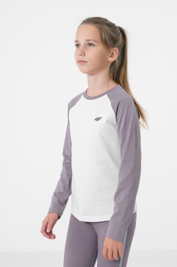 Detské bavlnené tričko 4F fialová farba,