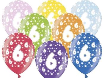 Silné balóny 30 cm metalický mix - narodeniny č. 6 - xPartydeco