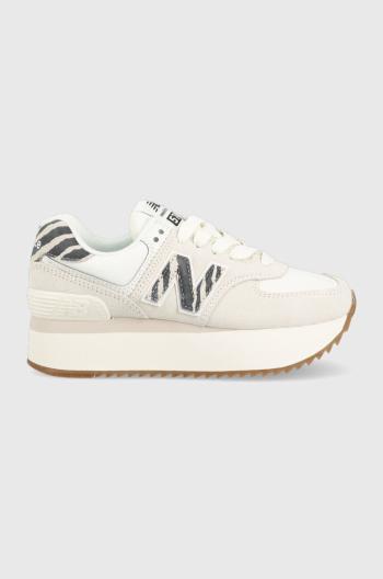 Tenisky New Balance WL574ZDD béžová farba