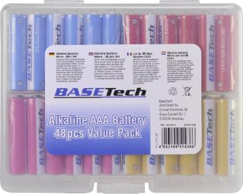 Basetech  mikrotužková batérie typu AAA  alkalicko-mangánová 1170 mAh 1.5 V 48 ks