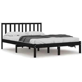 Rám postele čierny masívna borovica 135 × 190 cm Double, 3105050