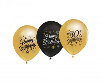 Godan Latexové balóniky  číslo 30 - čierno zlaté 5 ks