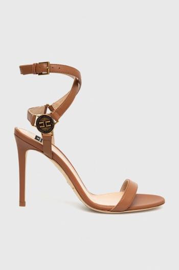 Kožené sandále Elisabetta Franchi hnedá farba, SA01L31E2