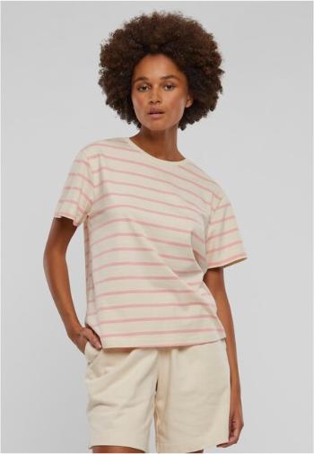 Urban Classics Ladies Striped Boxy Tee lemonadepink/whitesand - 5XL