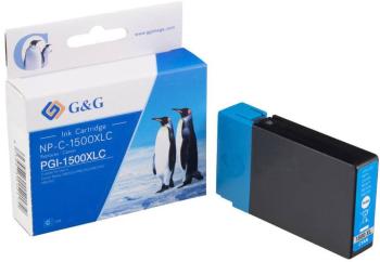 G&G Ink náhradný Canon PGI-1500XL C kompatibilná  zelenomodrá NP-C-1500XLC 1C1500C