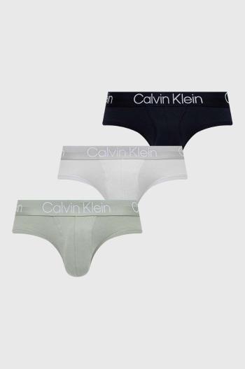 Slipy Calvin Klein Underwear 3-pak pánske, šedá farba