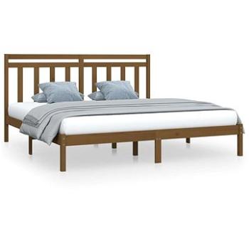 Rám postele medovo hnedý masívne drevo 200 × 200 cm, 3105273