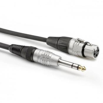Hicon HBP-XF6S-0300 audio káblový adaptér [1x jack zástrčka 6,3 mm (stereo) - 1x XLR zásuvka 3pólová] 3.00 m čierna