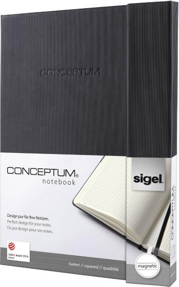 Sigel CONCEPTUM® CO151 poznámková kniha štvorčekový čierna Počet listov: 97 A4