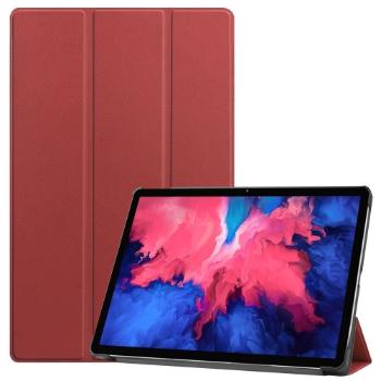 LEATHER Zaklápací obal Lenovo Tab P11 / P11 5G / P11 Plus tmavočervený