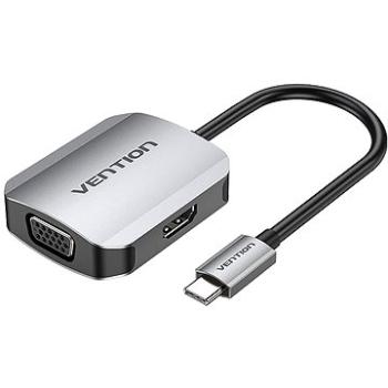 Vention USB-C to HDMI + VGA Converter 0,15 cm Gray Aluminum Alloy Type (TDIHB)