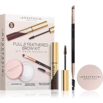 Anastasia Beverly Hills Full & Feathered Brow Kit Mini sada na obočie Dark Brown odtieň