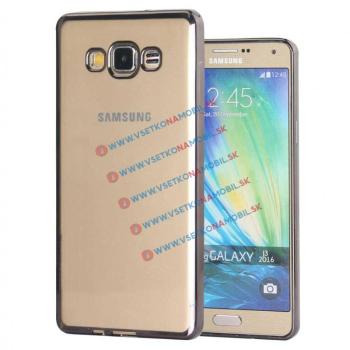 Silikónový obal Samsung Galaxy J3 2016 METALLIC čierny