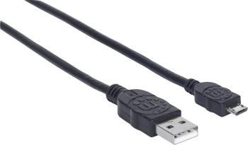 Manhattan #####USB-Kabel USB 2.0 #####USB-Micro-B Stecker, #####USB-A Stecker 3 m čierna