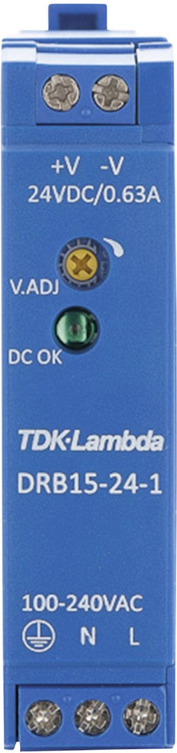 TDK-Lambda DRB15-24-1 sieťový zdroj na montážnu lištu (DIN lištu)  24 V/DC 0.63 A 15 W 1 x
